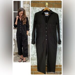Frank & Eileen Women’s Northern Ireland Flax Cotton Jumpsuit  Black XS